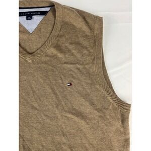 Tommy Hilfiger Mens Brown V Neck Sleeveless Sweater‎ Vest Size L G